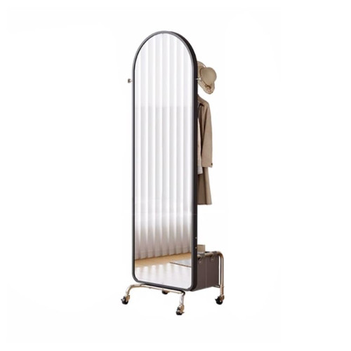 Body Length Mirror Full-Length Mirror, Floor-Standing, Household Dressing, Bedroom, Rotatable and Movable Clothes Hanger Home Decor