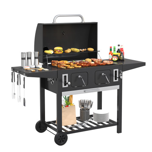 Extra Large Charcoal BBQ Grill Large Cooking Area Outdoor
