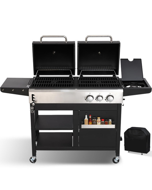 Charcoal Grill Combo with Side Burner