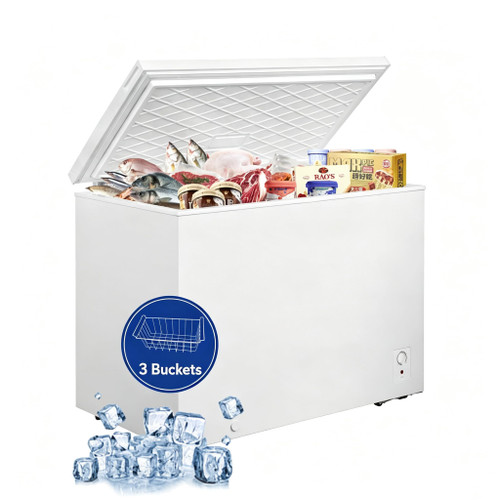 Deep Chest Freezer 14.0 Cu. Ft. Large Freezer with Lock and 3 Removable Baskets