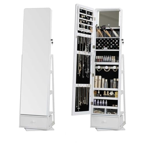 Lockable Armoire & Makeup Organizer – Elegant Jewelry Storage & Display Solution for Home Decor and Accessories