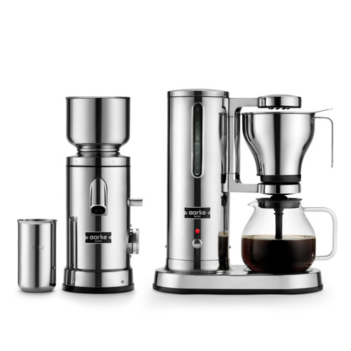 aarke Drip Coffee Maker & Grinder Bundle, 60 Settings, Stainless Steel