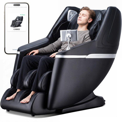 Massage Chair, Zero Gravity SL-Track 4D Shiatsu Massaging Chairs, Auto Body Scan, Foot Rollers