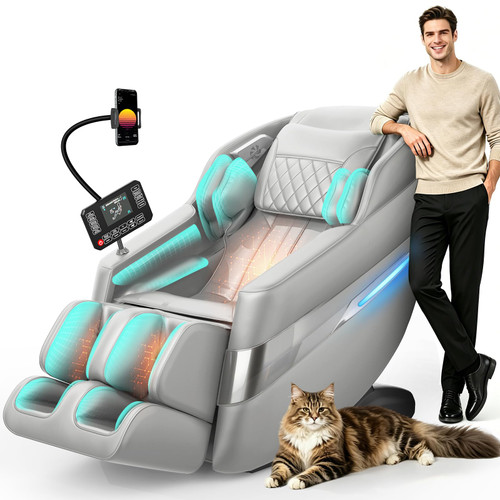 FURNIMAT 3D Massage Chair Full Body SL-Track, Body Scan, Shiatsu Recliner Voice Control, Zero Gravity, 22 Programs, 16 Airbags