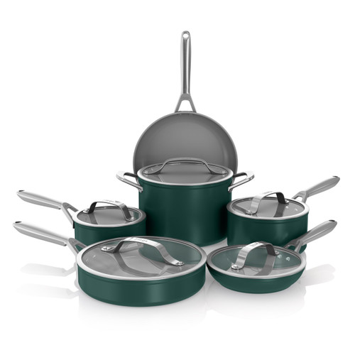 11Piece Cookware Set, NonStick Pots & Pans Set with Glass Lids, Nontoxic