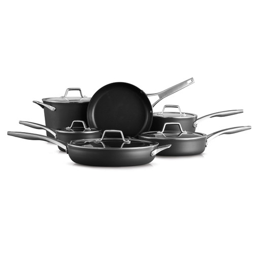 Premier Hard-Anodized Nonstick Cookware 11-Piece Pots