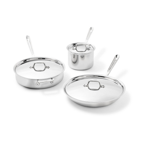 All-Clad D3 Stainless Steel Cookware Set, 6-Piece