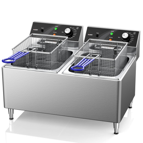 Deep fryer Commercial Deep Fryer 12L x 2/25.4QT Dual Tank Electric Deep