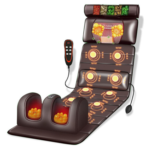 Full Body Massage Mat with Heat, 10 Vibrating Nodes, Adjustable Pillows & Heating Pads for Neck & Back Pain Relief