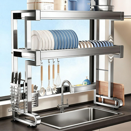 304 Stainless Steel Over The Sink Dish Drying Rack