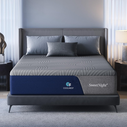 Sweetnight CoolNest 14 Inch King Size Mattress,Cooling Memory Foam Mattress Cool Night Sleep, 5-Zone Ergo Support for Pressure Relief