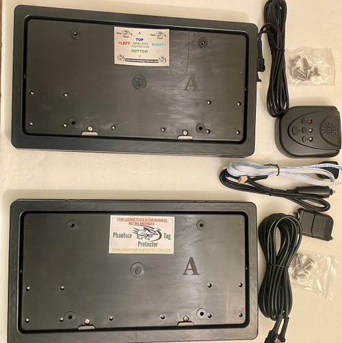 Phantom Tag Protector Electronic License Plate Flipper Frames | 2pcs | Front & Rear