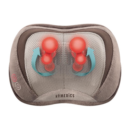 Homedics Shiatsu Back Massager with Heat, 3D Deep Tissue Massage Pillow