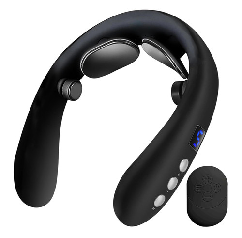 VERDORIA Electric Neck Massager with Heat - 10 Modes & 16 Levels, Portable for Travel, Perfect for Relaxation，Black