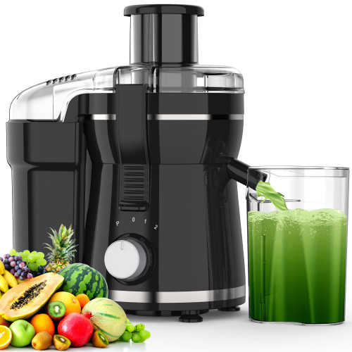 Juicer Machine, 500W Centrifugal Juicer Extractor, 3" Wide Feed Chute for Fruit Vegetable, Juice Maker with 3-Speed Setting, High Yield Juicer Included Cleaning Brush for Easy to Clean