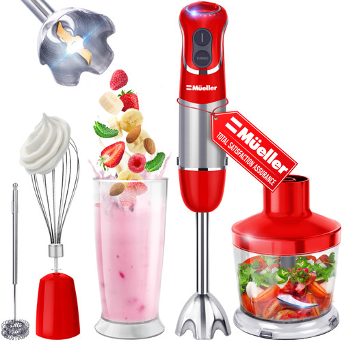 Mueller Multistick 5-in-1 Immersion Blender Handheld, 12-Speed Hand Mixer
