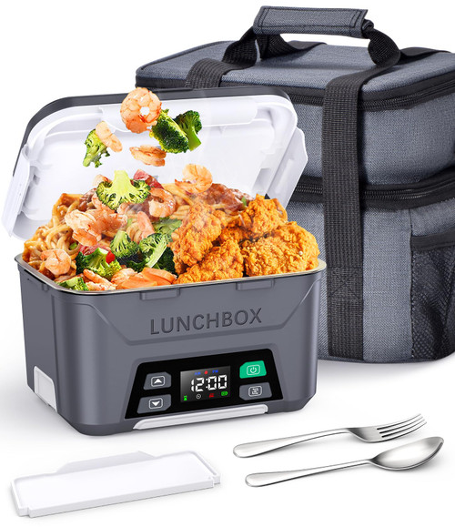 Docusvect Cordless Electric Lunch Box for Adults 1.3L with Schedule Heating
