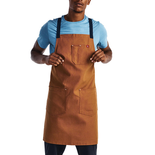 hedley & bennett Crossback Chef Apron, Pockets & Towel Loop, Denver Brown