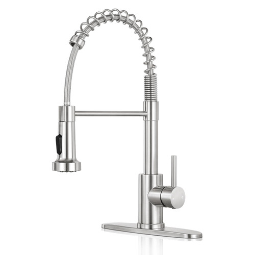 KHQF Kitchen Faucet with Pull Down Sprayer, Brushed Nickel