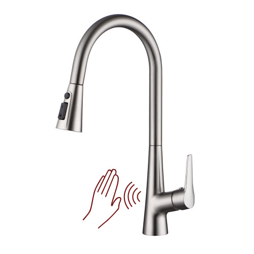 SUMERAIN Motion Sensor Kitchen Sink Faucet, Brushed Nickel