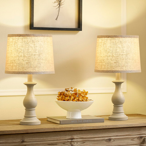 Table Lamps Set of 2, 18.5" Vintage Bedside Lamps for Bedroom Living Room