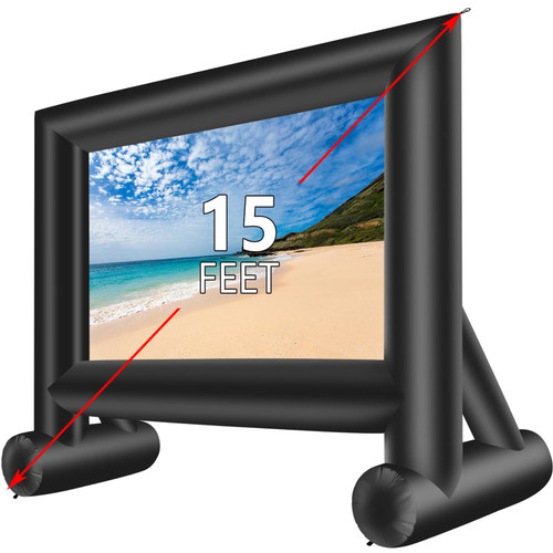 XHYCPY Inflatable Projector Screen 15ft with Air Blower and Storage Bag, Easy Set up, Front and Rear Projection for Outdoor Movie Night Backyard Pool Fun