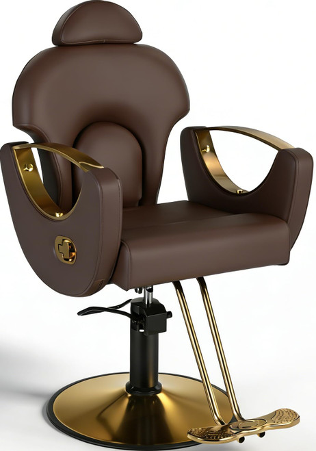 MIMWOW Salon Barber Chair, Reclining Salon Chairs for Hair Stylist, Hair Stylist Chair Heavy Duty Hydraulic Pump, 360 Swivel Styling Braiding Hairdresser Chair for Home Barbershop, Dark Brown