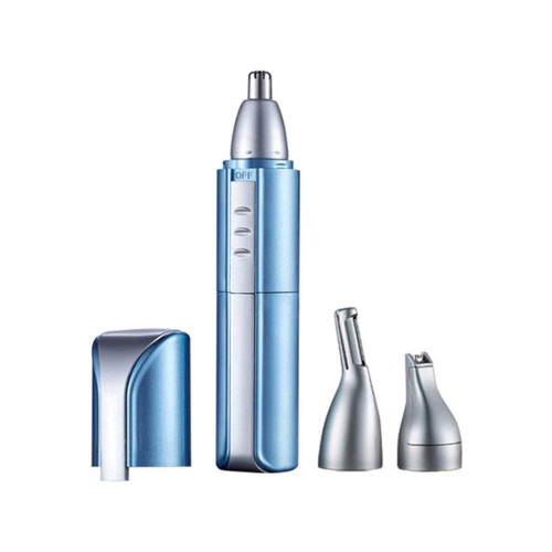 KouRy Ear and Nose Hair Trimmer,Blue 4 in 1 Men & Women Electric Eyebrow Trimmer，Painless Nose Clippers Facial Hair Remover Waterproof with Dual Edge Blades Easy to use