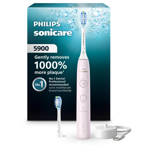 Philips Sonicare 5900 Rechargeable Electric Toothbrush, 2 Brush Heads, Pink