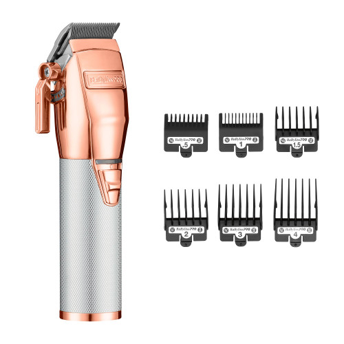 BaBylissPRO ROSEFX+ Professional Barber Cord/Cordless Hair Clippers for Men, All Metal, Lithium Battery with 3-Hour Runtime, Rose Gold