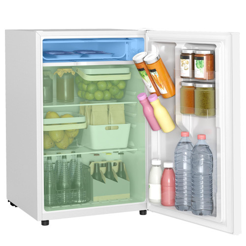 Calivox 4.5 Cu.Ft Mini Fridge, Single Door Refrigerator With Freezer, White