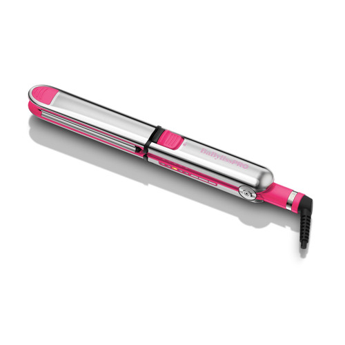 BaBylissPRO Nano Titanium 1 1/4" Stainless Steel Ionic Styling Iron, Prima 3000 Flat Iron - Pink Rush