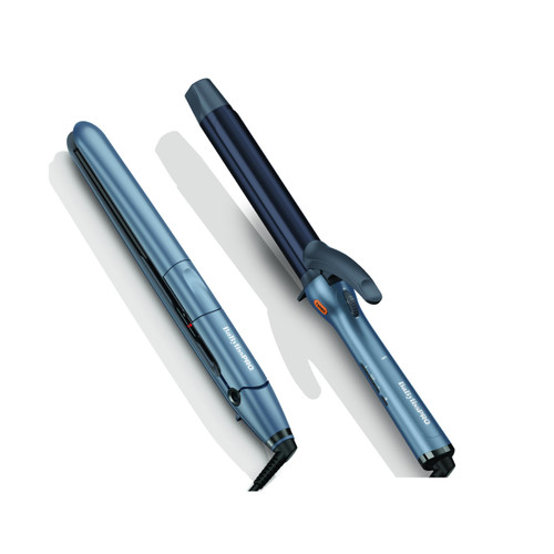 BaBylissPRO Truetension Electromagnetic 1" Flat Iron and Precision Grip 1 1/4" Curling Iron Limited Edition Prepack