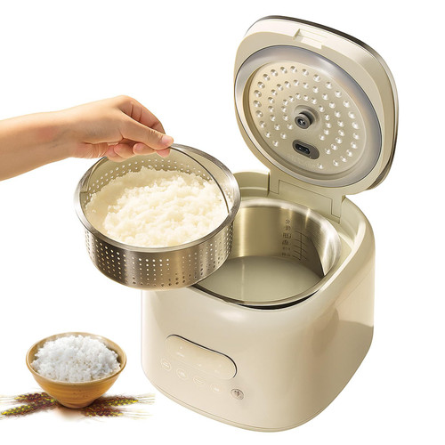 Low Rice Cooker 2.5L - Multi-Cooker with Steamer Basket, 24-Hour Keep Warm, Delay Timer, 8 Preset Menus - Ideal for Healthy Weight Loss Diets & Meal Prep
