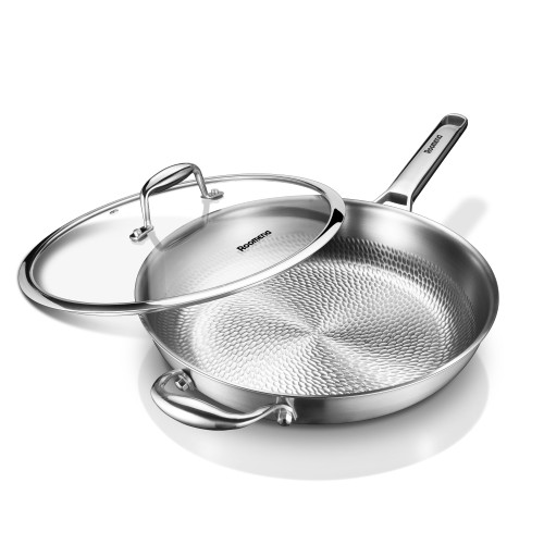 Roomena Titanium frying pan for cooking,12-Inch with Lid&Tagine design