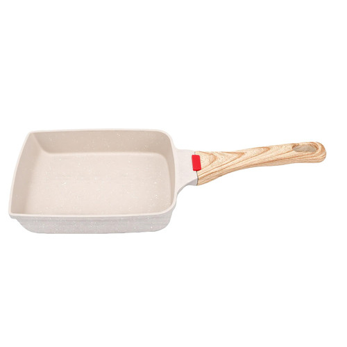 Kelawoly Nonstick Tamagoyaki Pan, Square 7.1 Inch Frying Pan for (Beige)
