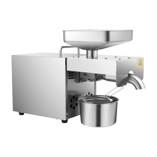 Electric Oil Press Machine, Automatic Cold & Hot Press Oil Extractor for Seeds, Nuts, W/Intelligent Temperature Control&Oil-Residue Separation System, for Peanut Sesame Soybean Walnuts, 610W