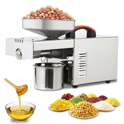 900W Oil Press Machine, Automatic Cold & Hot Electric Oil Press Extractor, 340 Food-Grade Stainless Steel, Ideal for Pressing Peanut, Sesame Seeds, Walnut, Almond, Pumpkin, Rapeseed