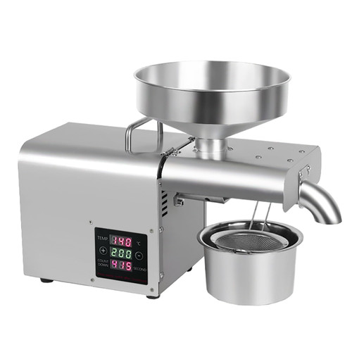 Automatic Oil Press Machine Hot/Cold Oil Press Extractor 304 Stainless Steel Oil Press Expeller Home Commercial 24 Hour Continuous Press Oil For Corn Coconut Peanut Sunflower Seeds 1500W