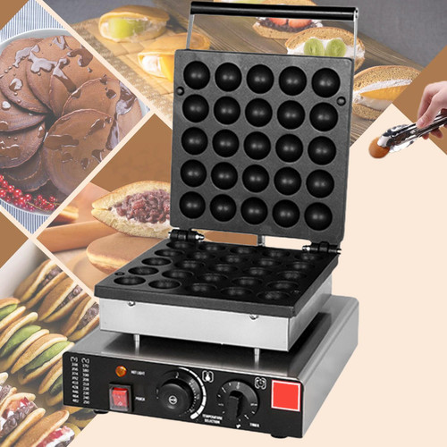 Mini Dutch Pancake Maker, Electric Non-Stick Baker for Restaurants & Snack Bars, 36 Hole Capacity for Muffins and Dorayaki, Perfect for Delicious Treats