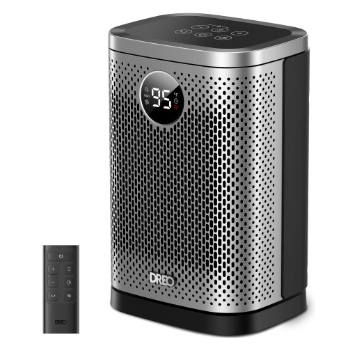 DREO Space Heater for Indoor, Portable Heater, 1500W Compact Ceramic Convection Electric Space Heater,70°Oscillating, Remote, 3-Heat Levels