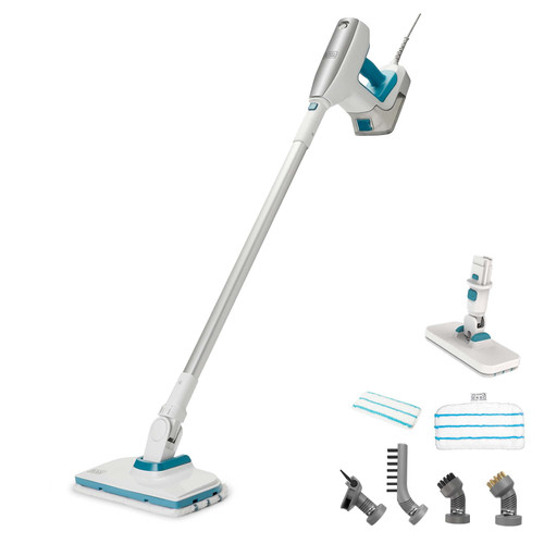 BLACK+DECKER Steam Mop, Floor and Handheld Steamer, Multi-Purpose Steam Cleaner with 6 Attachments, Corded (BHSM15FX08)