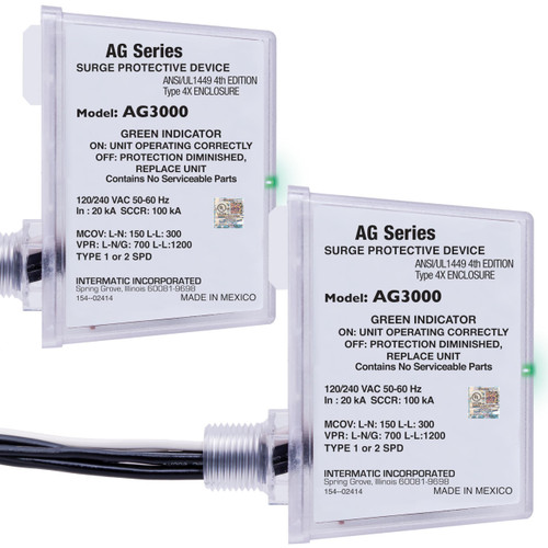 Intermatic AG3000-AZ HVAC Surge Protective Device, 120/240 VAC, 2-Pack