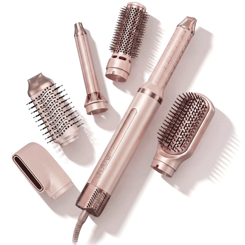 6 in 1 Hot Air Styler, Air-wrap with High-Speed 260,000 RPM Negative Ionic Hair Styler Dryer Brush, All Hair Types Drying Straightening, Curling Volumizing, Frizz-Free and Add Volume, Gift for Girl