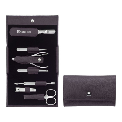 ZWILLING Beauty Classic Inox 8-pc Manicure set with Leather Case - Purple