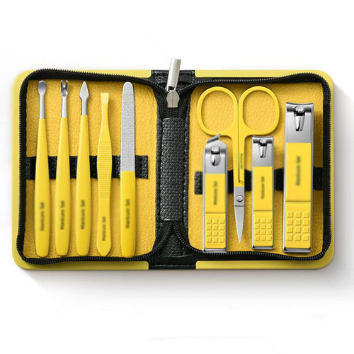 YRJFUT Portable Nail Scissors set Manicure Set Pedicure kit Stainless Steel Clippers Tool Travel Grooming Case
