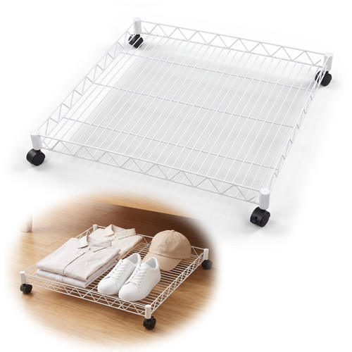 Mifoci Under Bed Storage 27 Inches Rolling Underbed Square Shelf, White