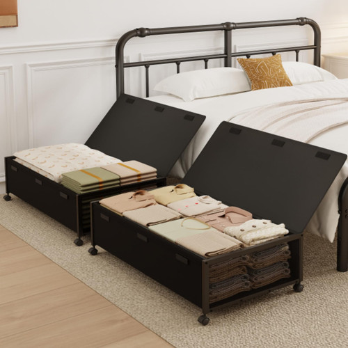 Fokyfok 2Pack Under Bed Storage Containers, 10 inch Height,31 inch Long