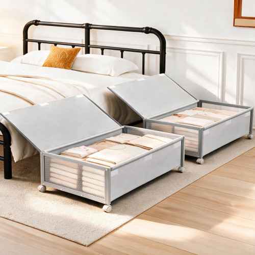 Fokyfok 2Pack Under Bed Storage Containers,10 inch Height,31 inch Long