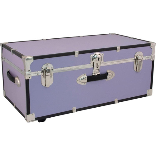 HomeStock Rustic Romance Heavy Duty 30" Under Bed College Storage Trunk with Lock, Latch Closure Type, 15.75" D x 30" W x 12.25" H, Ideal Camp Dorm Room Trunk Footlocker Lilac